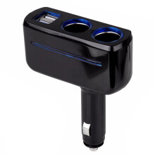 SHUNWEI 2 Ways Cigarette Lighter Socket 12V 3.1A 80w Dual USB Socket Charger