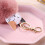 Cat pom pom keychain plush ornament beige white 6