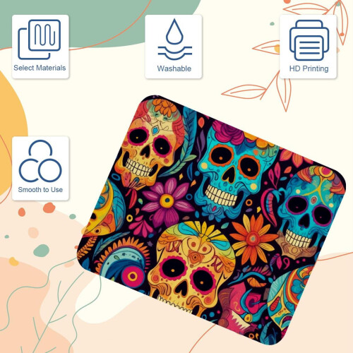 Mouse Pad με μοτίβο κρανίου 21x25cm αντιολισθητική βάση από καουτσούκ 2