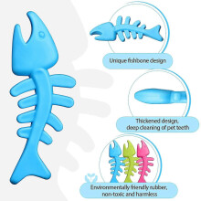 6 Pcs Fishbone Dog Chew Toy Fish Toy for Dog Bite Resistant Pet Toy Molar Dog Training Toy TPR-Yvan