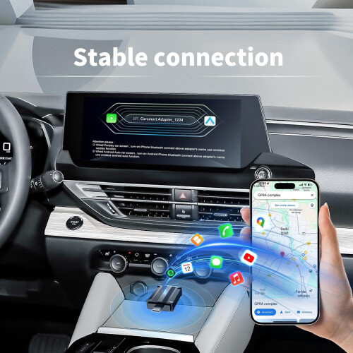 Wireless CarPlay Android Auto Adapter Black 2