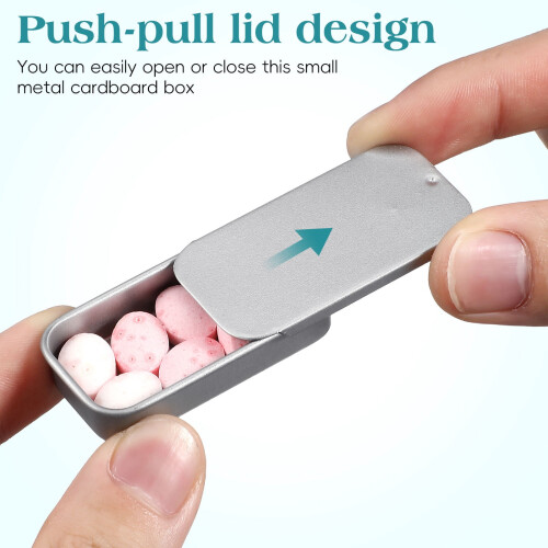 Small Metal Tin Containers with Push Lids 16 pcs 2
