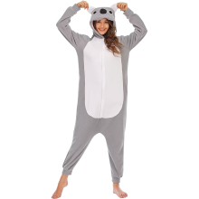 Pyjama Kigurumi Onesie pour femme Combinaison Costume Déguisement Koala Gris XL — vetement cocooning