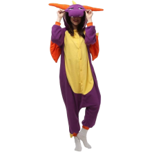 Pyjama une pièce Kigurumi Onesie Costume Cosplay Dragon Violet Pyro S — combinaison adulte, deguisement carnaval