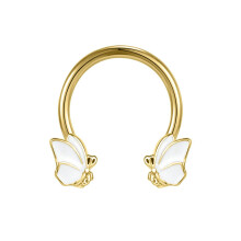 Butterfly Septum Ring Surgical Steel 16g Gold