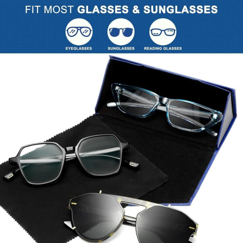 Foldable Sunglasses Case with Cleaning Cloth 4-Pack 2