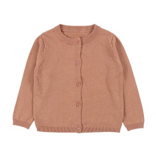 Girls Long Sleeve Cardigan Crew Neck Rose Gold 3Y