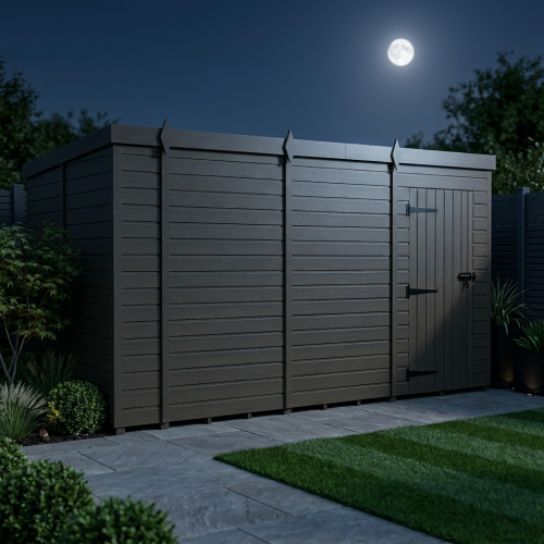16x4 Pent Composite Shed Tanalised (Single Door, No Windows) 2