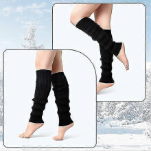 (Black white) 2 Pairs Leg Warmers For Women, Leg Warmers 80s Ribbed Knitted Long Socks For Party Sports