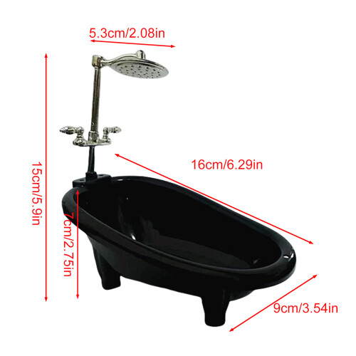 Mini baignoire pour accessoires de maisons de poupées,-Blanc 2