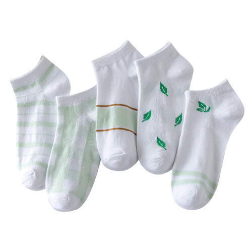 Ankelsokker Farverigt Print 5 Par Unisex No-Show Crew