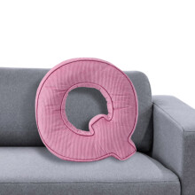 Almohada de pana rosa con forma de letra para abrazar Q1pc