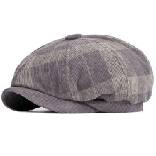 Geruite achthoekige baret voor mannen en vrouwen (1 stuk)