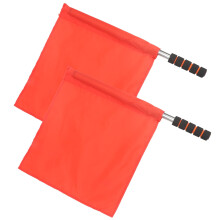 Linesman Hand Flag for Soccer - Stainless Steel, Bright Red