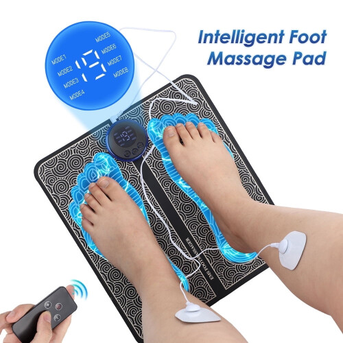 Fodmassagemåtte Sort8 tilstande19 niveauer med 2 par
