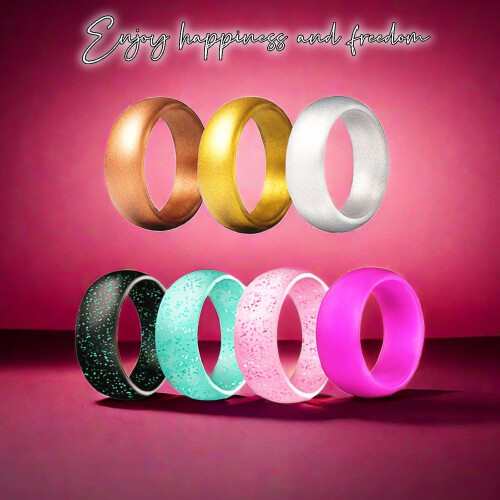 Silicone Wedding Ring for Women Thin Stackable Band 5.7mm 1