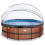 EXIT TOYS EXIT Wood Pool 15ft x 48in with Sand Filter Pump and Dome – Brown 4