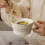 Ceramic Breakfast Cup Textured Vintage Style Large Capacity 6