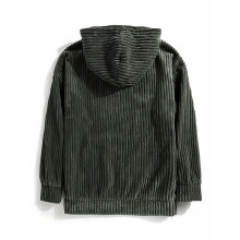(UK 36, Olive Green) For Men Vintage Corduroy Men's Casual Pullover Hooded Sweatshirt With Kangaroo Pocket Streetwear For Winter Fall As Gifts
