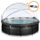EXIT TOYS EXIT Black Leather Pool 15ft x 48in with Sand Filter Pump and Dome and Accessory Set – Black 4