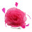 Cappello Derby da donna rosa acceso con fiori, piume e rete per capelli 4