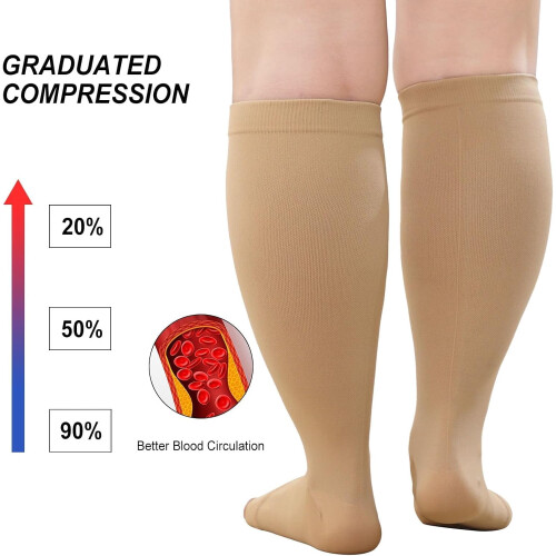 AIGIA Compression Socks Extra Wide Calf 2 Pairs 2