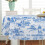 Nappe ovale bleue vintage 152 x 213 cm imperméable 5