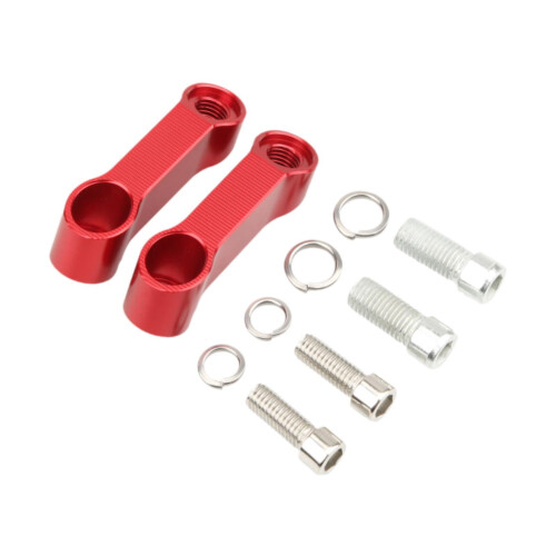 Motorcycle Mirror Mount Extender Bracket Red 2