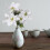 Artificial Poinsettia Set White Silk 3-Piece 3