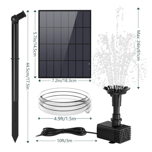 Solar Water Pump Kit 10W with 6 Nozzles 1