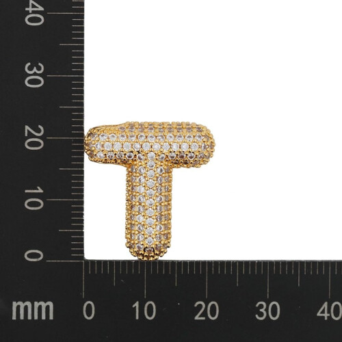 Bubble Letter Necklace 18K Gold Plated Initial Pendant 2