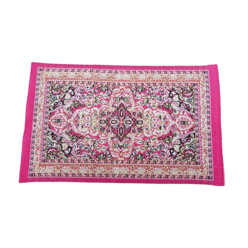 Miniature Floor Rug 1:12 Scale Woven Rose Home Decor 1