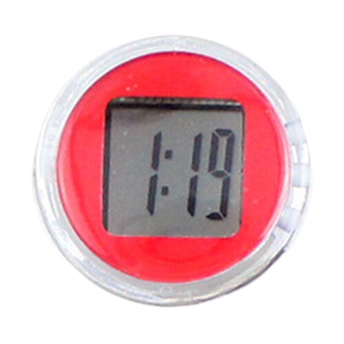 Motorcycle Handlebar Mount Clock Compact Red 1