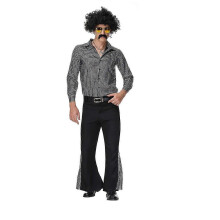 (M, Black B) Retro 70s Hippie Cosplay Costume Halloween Costume Suit For Men Fancy Disguise Carnival Party Vintage Rock Disco Night Club