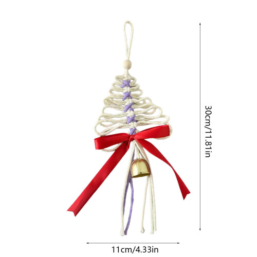 Knitted Christmas Tree Ornament White 30x11cm 2