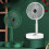 Draagbare oplaadbare USB-ventilator met 4 snelheidsstanden, wit 2