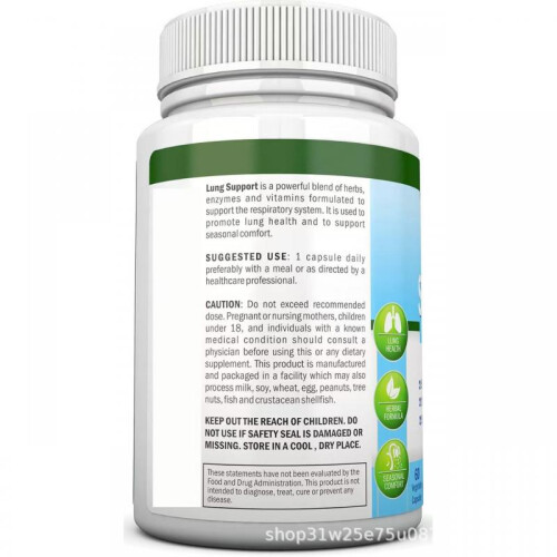 (60 capsules/bottle) Lung Support Capsules Lung Cleanse Herbal Formula 60 Count 1