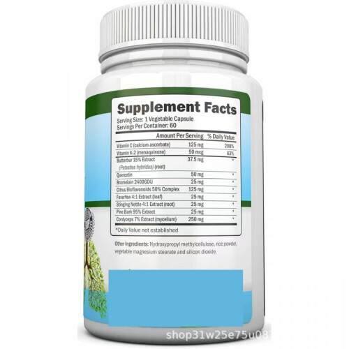 (60 capsules/bottle) Lung Support Capsules Lung Cleanse Herbal Formula 60 Count 2