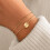 Initial Bracelet Gold/Silver Plated Beaded Disc Monogram 8