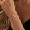 Initial Bracelet Gold/Silver Plated Beaded Disc Monogram 5