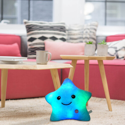 Glowing Star Pillow LED Night Light 22cm Soft Plush 1