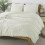 Ivory California King Comforter Set Boho Tufted Chevron 3-Pc 4