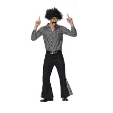 (XL, Black B) Retro 70s Hippie Cosplay Costume Halloween Costume Suit For Men Fancy Disguise Carnival Party Vintage Rock Disco Night Club