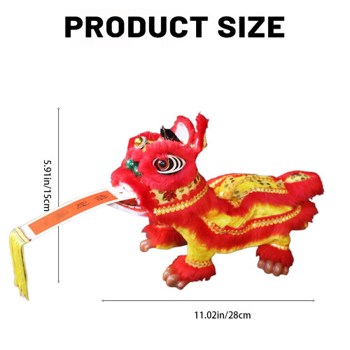 Chinese Lion Hand Puppet with Strings and Rod 2