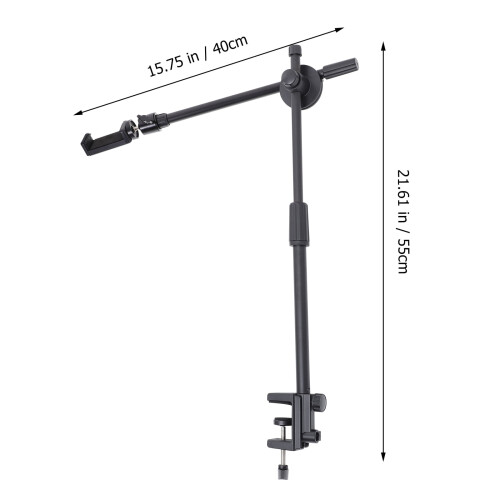 Overhead Phone Mount Black Adjustable Articulating Arm 1
