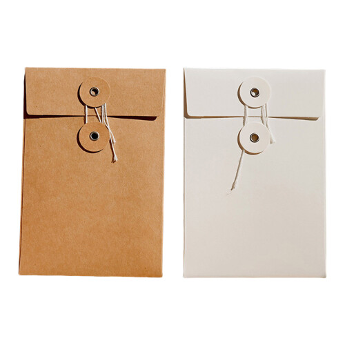 20Pcs Paper Envelope with String Button Closure Document-Yellow 1