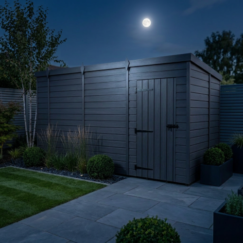 13x6 Pent Composite Shed Tanalised (Single Door, No Windows) 2