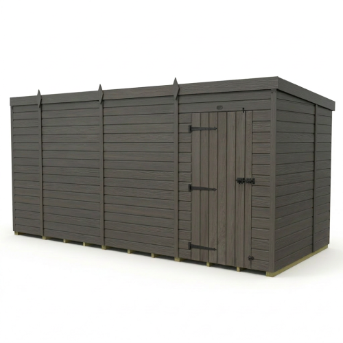 13x6 Pent Composite Shed Tanalised (Single Door, No Windows) 1