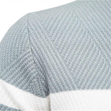 (M, light blue) Mens Striped Pullover Sweater Crewneck Contrast Fine Knitted Tops Brown/light Blue