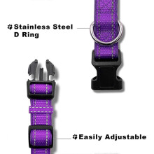 Veeki Reflective Dog Collar with Soft Neoprene Padding, Adjustable Nylon Dog Collar for Small To Medium Dogs ( 25mm Width)